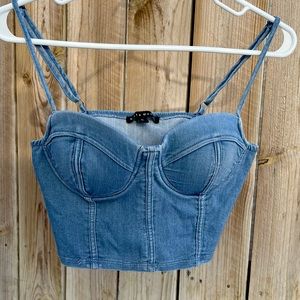 Haute Monde Jean Corset Top